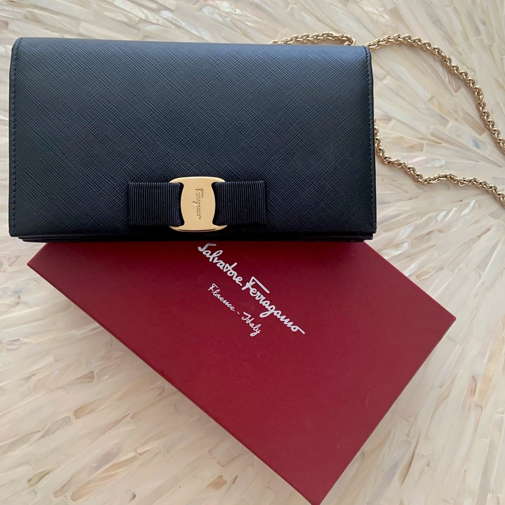 SOLD! 100% Authentic Salvatore Ferragamo Miss Vara Wallet on Chain